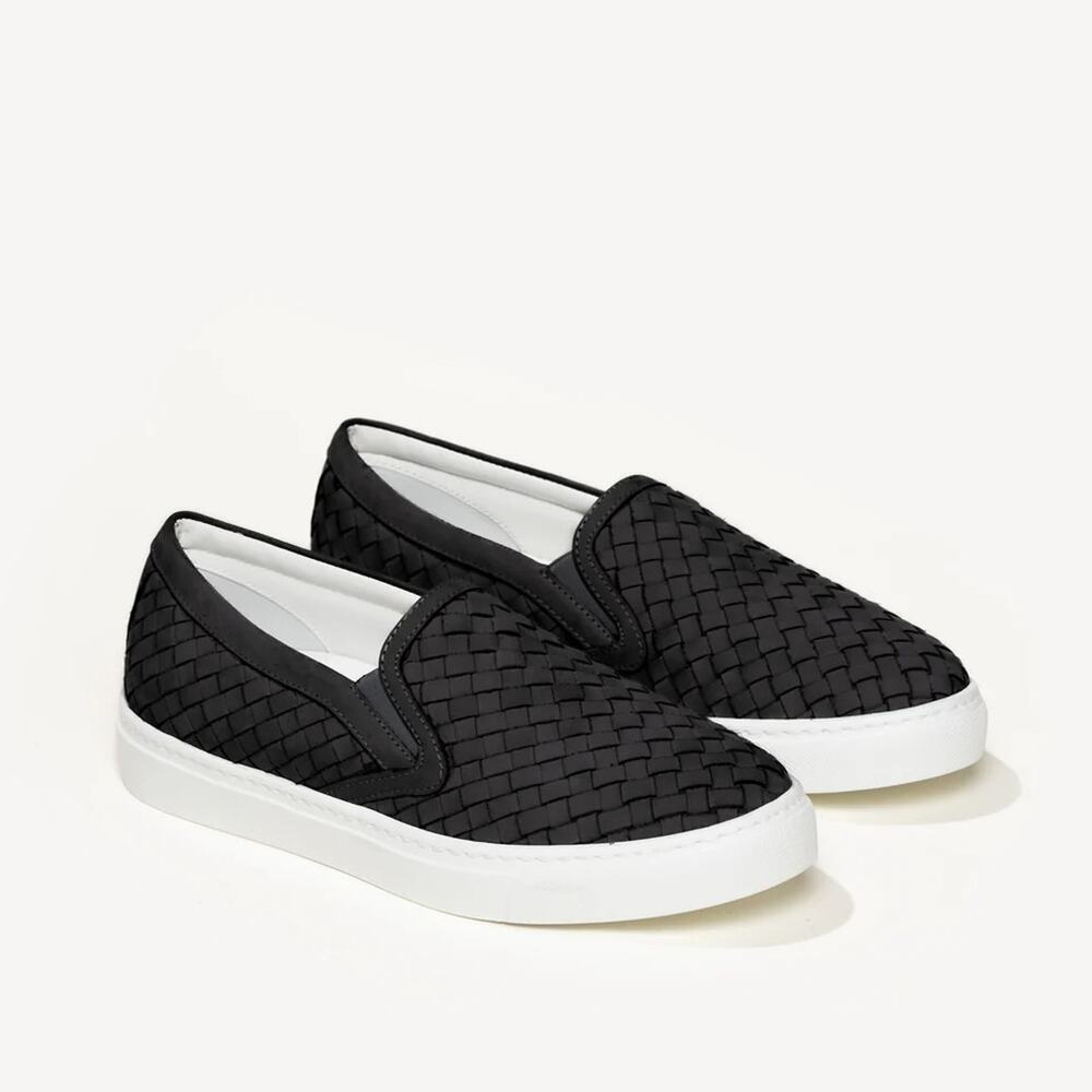 M. GEMI The Cerchio Slip on Sneaker Black Nubuck